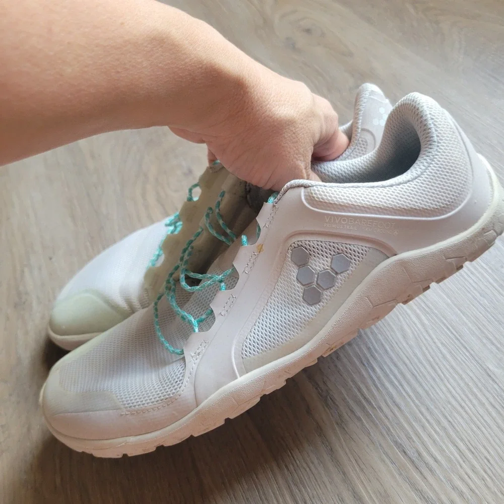 Vivobarefoot Womens Primus Trail FG 40 White Mesh Minimalist Trail Runner